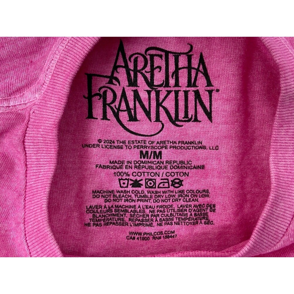 Aretha Franklin Unisex T Shirt Medium Pink Respect Queen Of Soul Music - Picture 4 of 4